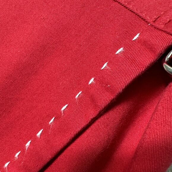 Red Wrap Skirt Vintage Midi Skirts Women's Stretchy Elastic Button Size 12 - Picture 9 of 12